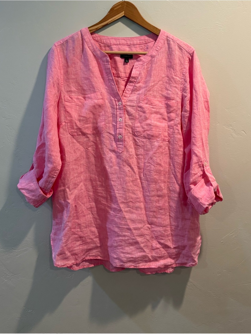 Talbots Pink Linen Tunic Top